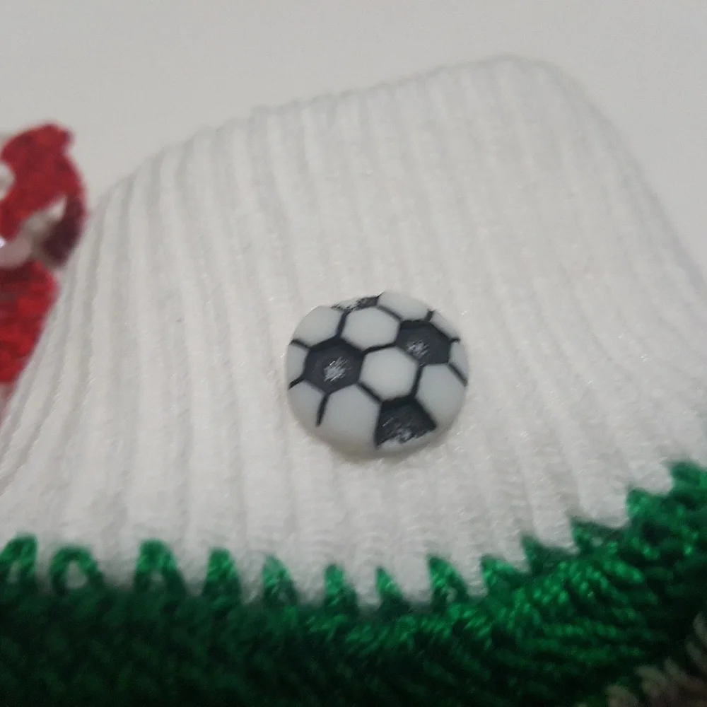 Handmade Crocheted Italy Soccer Socks-Size 0-6 M